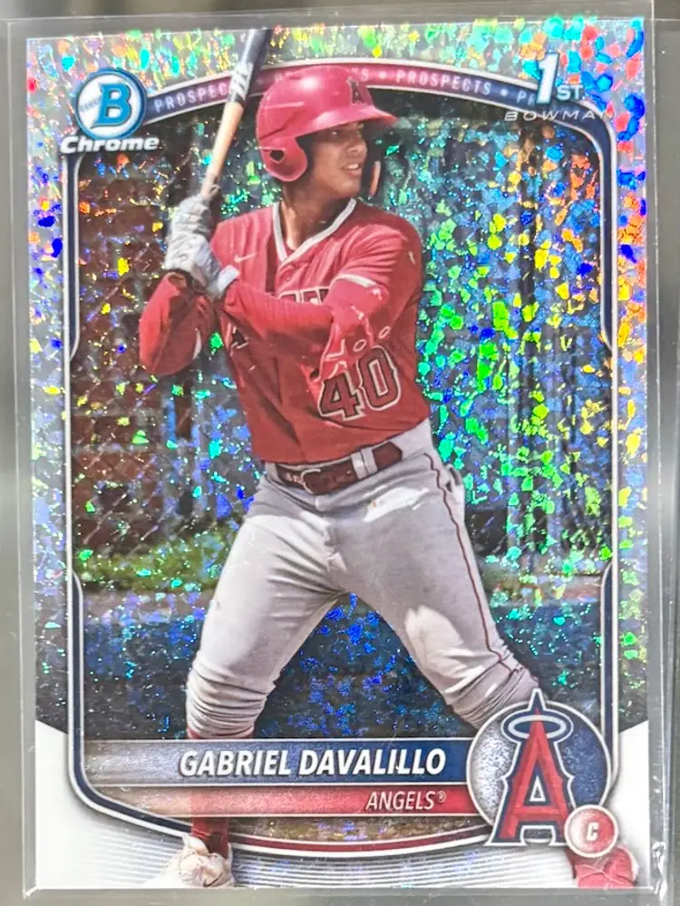 2025 Bowman Chrome Gabriel Davalillo 1st Mini Diamond Refractor Parallel Los Angeles Angels