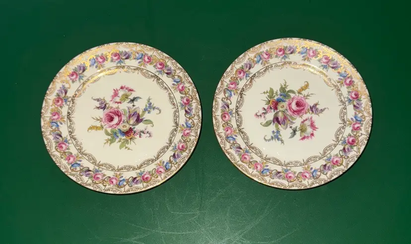 Rosenthal Vienna CONTINENTAL bread and butter plates 6 1/8” diameter floral gold