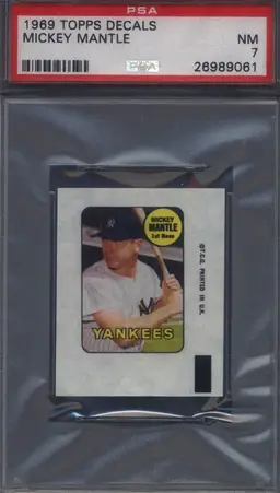 1969 Topps Decals Mickey Mantle - PSA 7