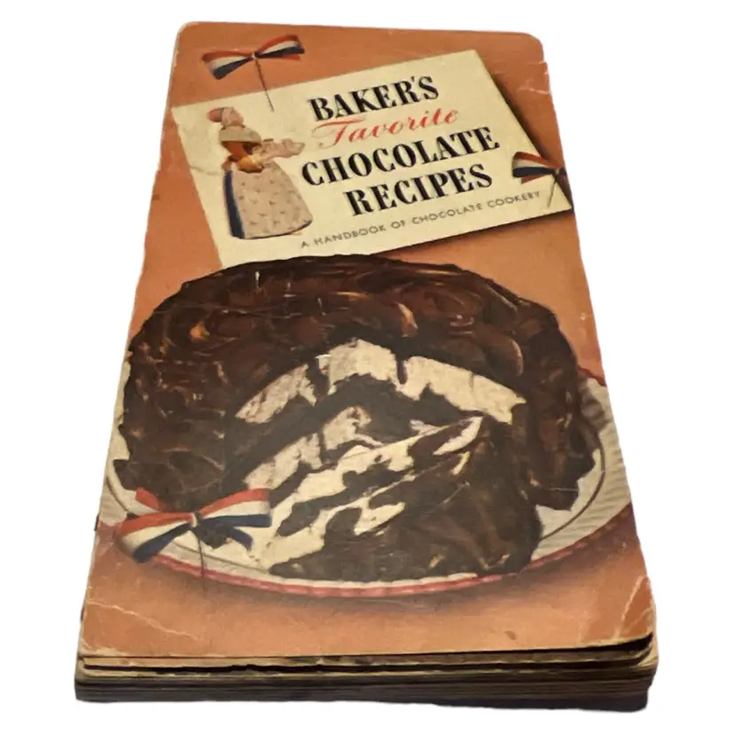 Bakers Favorite Chocolate Recipes Cookbook Vintage 1943 Cakes Pies Candy Dessert