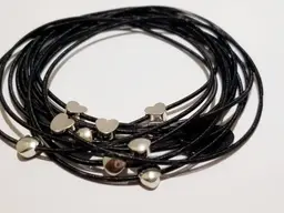 Bee Charming Sugar NY Piano Wire Bracelets With Infinity Heart Charm Color Choice