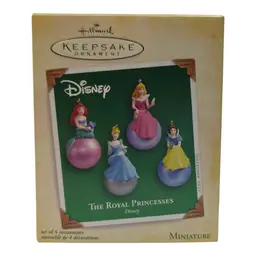 2005 Hallmark Disney the Royal Princesses Set of 4 Keepsake Ornament IOB QXM8952