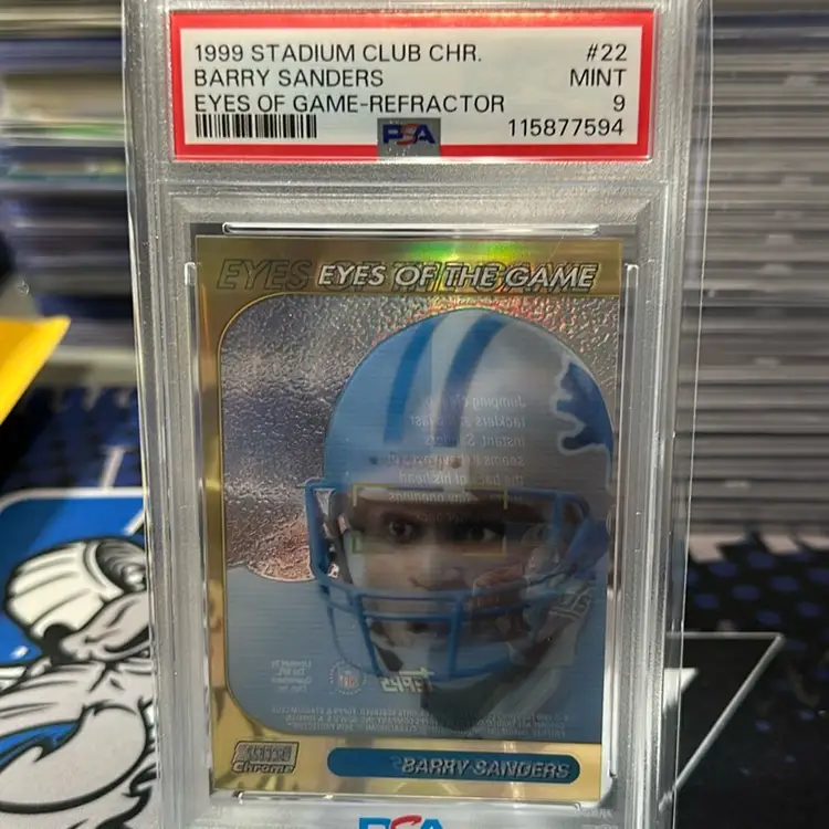 Barry Sanders 1999 Stadium Club Chrome Eyes Refractor PSA 9
