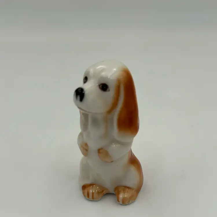 Vintage Bone China Basset Hound Dog No Makers Mark