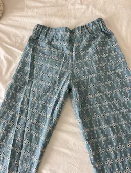 Blue Eyelet Pants