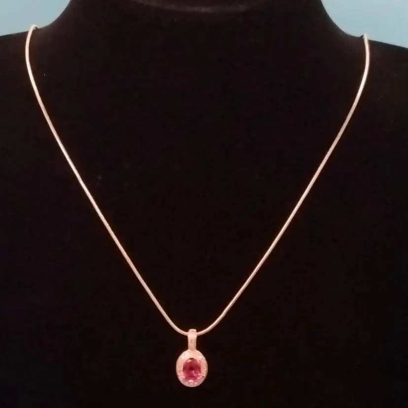 Vintage Amethyst Pendant Necklace, 925 Silver