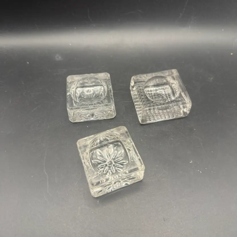 Three Vintage Glass Salt Cellars