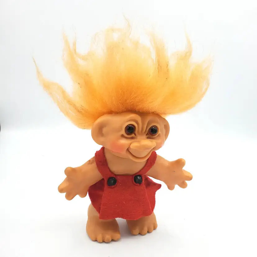 Vintage 60s' Thomas DAM 6" Troll Doll with Original Red Felt Outfit