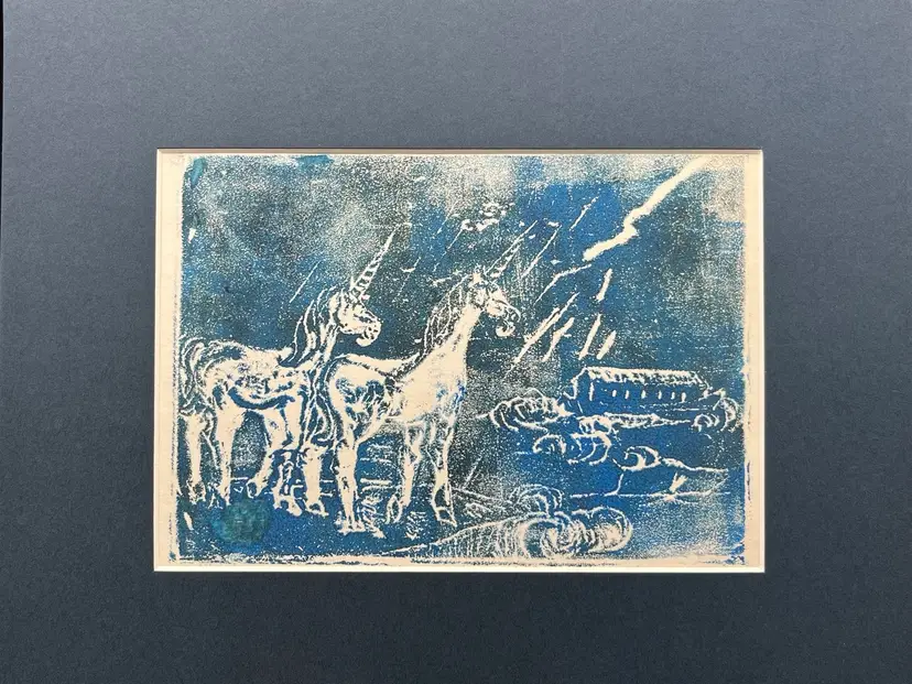 “Left Behind” Wood Cut Oil Print By Lynda S Wohlfahrt