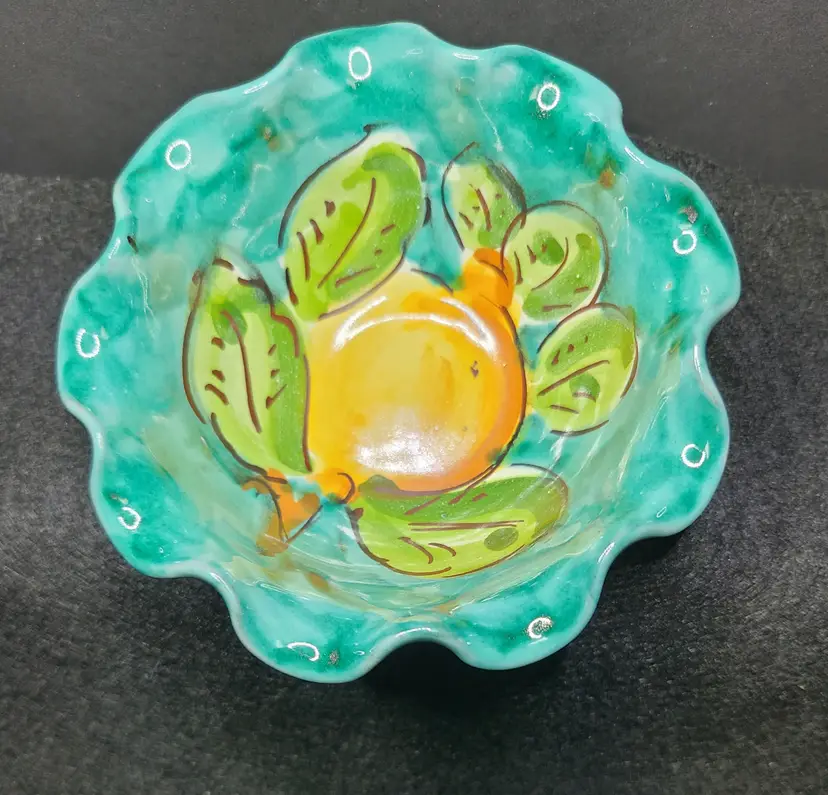 Handpainted Italian Majolica Trinket Dish - Vietri