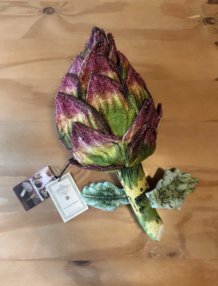 John Derian 16"X8" Plush Artichoke Pillow