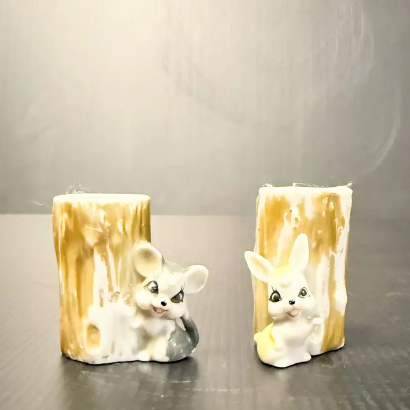 Vintage Toothpick Holder Mouse Tree Ceramic Mid Century