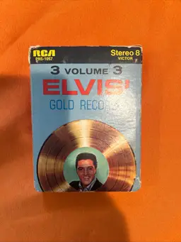 Rare Elvis Presley Vol 3 Gold Records - 8 Track with cover
