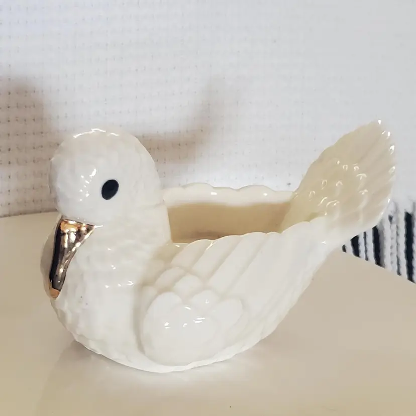Vintage White Dove  Votive Holder