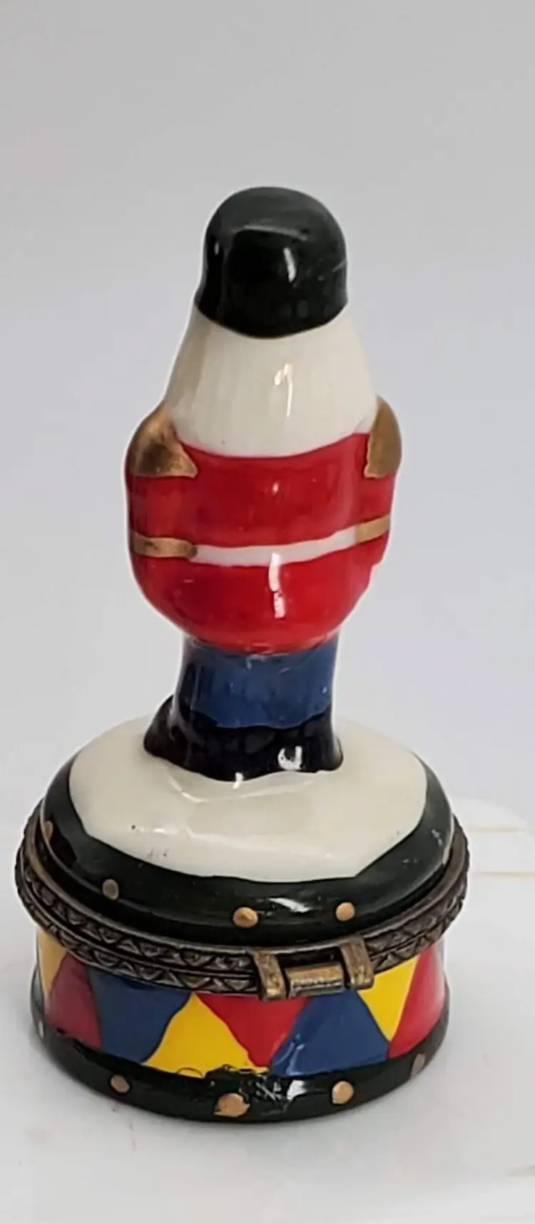 Nutcracker Porcelain Hinged Trinket Box Christmas