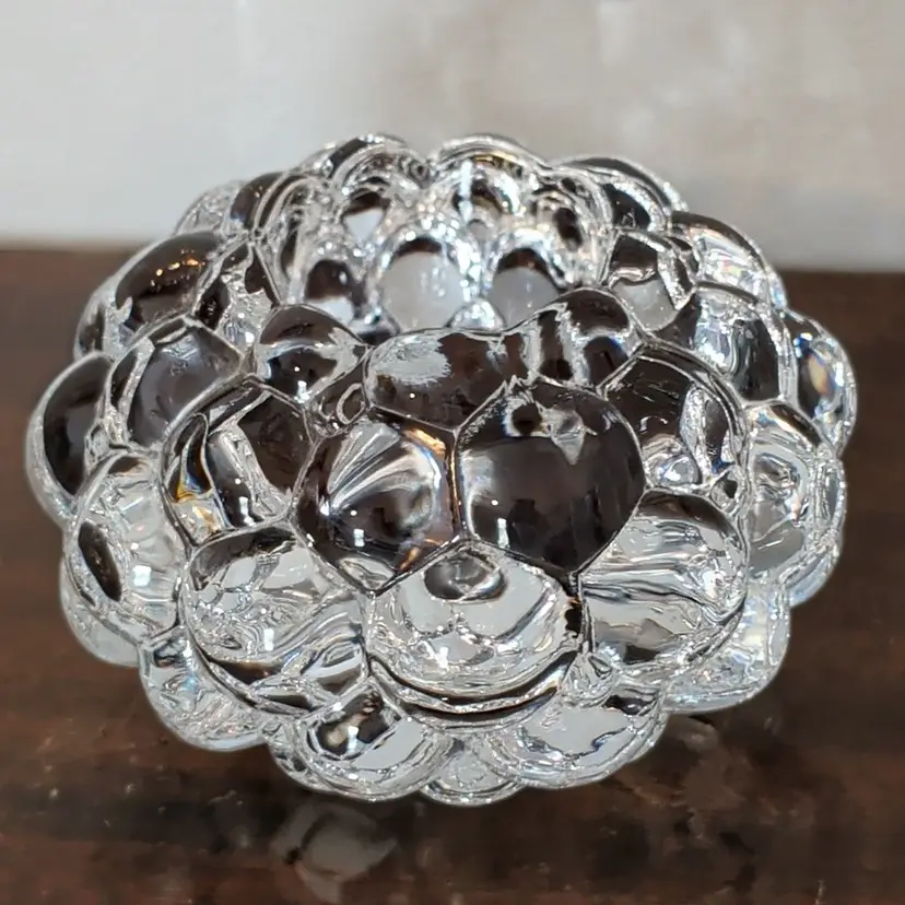 Orrefors Crystal Raspberry Votive Tealight Candle Holder Design by Anne Nilsson