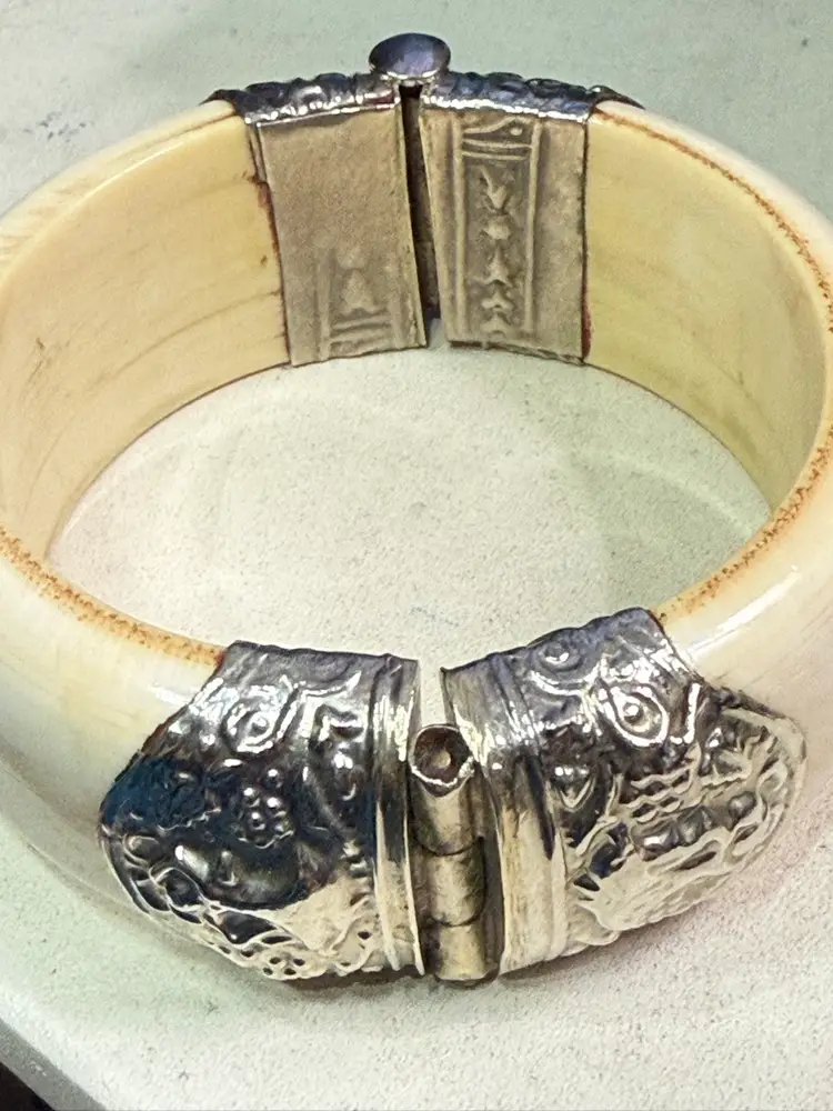 Antique Hinged Bone Bangle