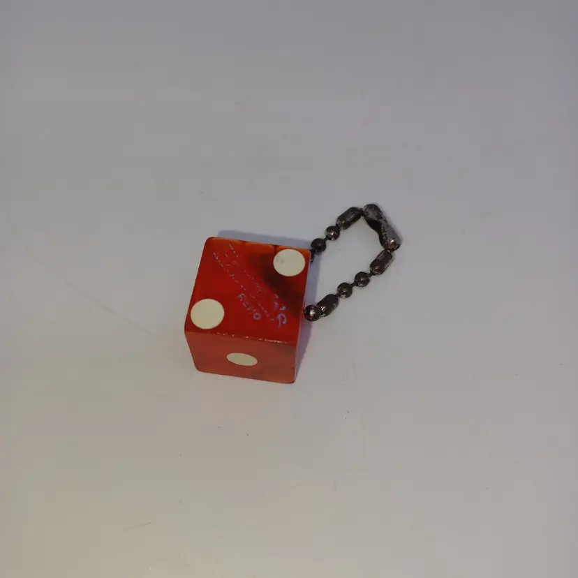 Vintage Harrah's Casino Red dice keychain  Circa 1960s