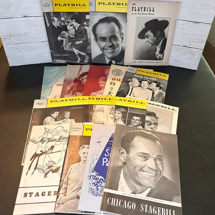 Lot of 16 Vintage Playbill & Stagebill Theater Programs 1950s 1960s Celebrity Names