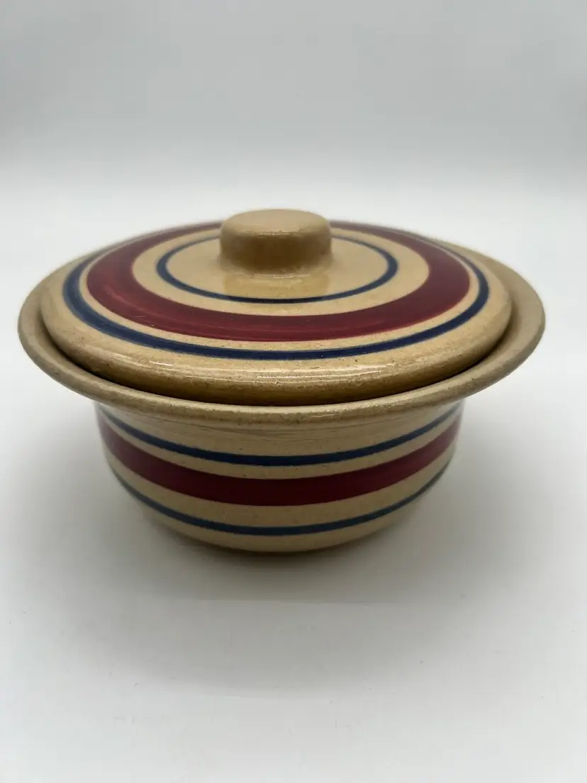 Vintage Pottery Crock With Lid