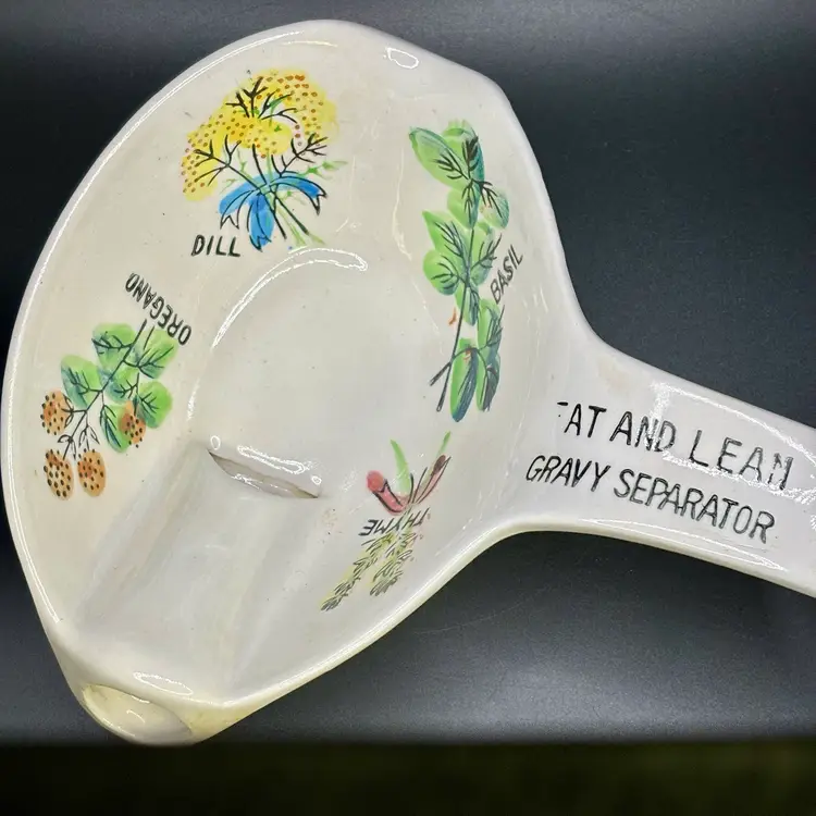 Vintage Japan Fat and Lean Gravy Separator Herbs 2.5” x 8”