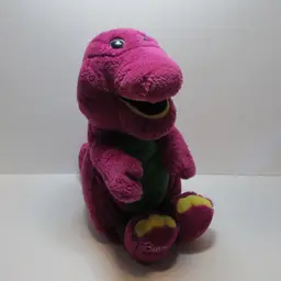 vintage Barney stuffed animal purple dinosaur plush 90s