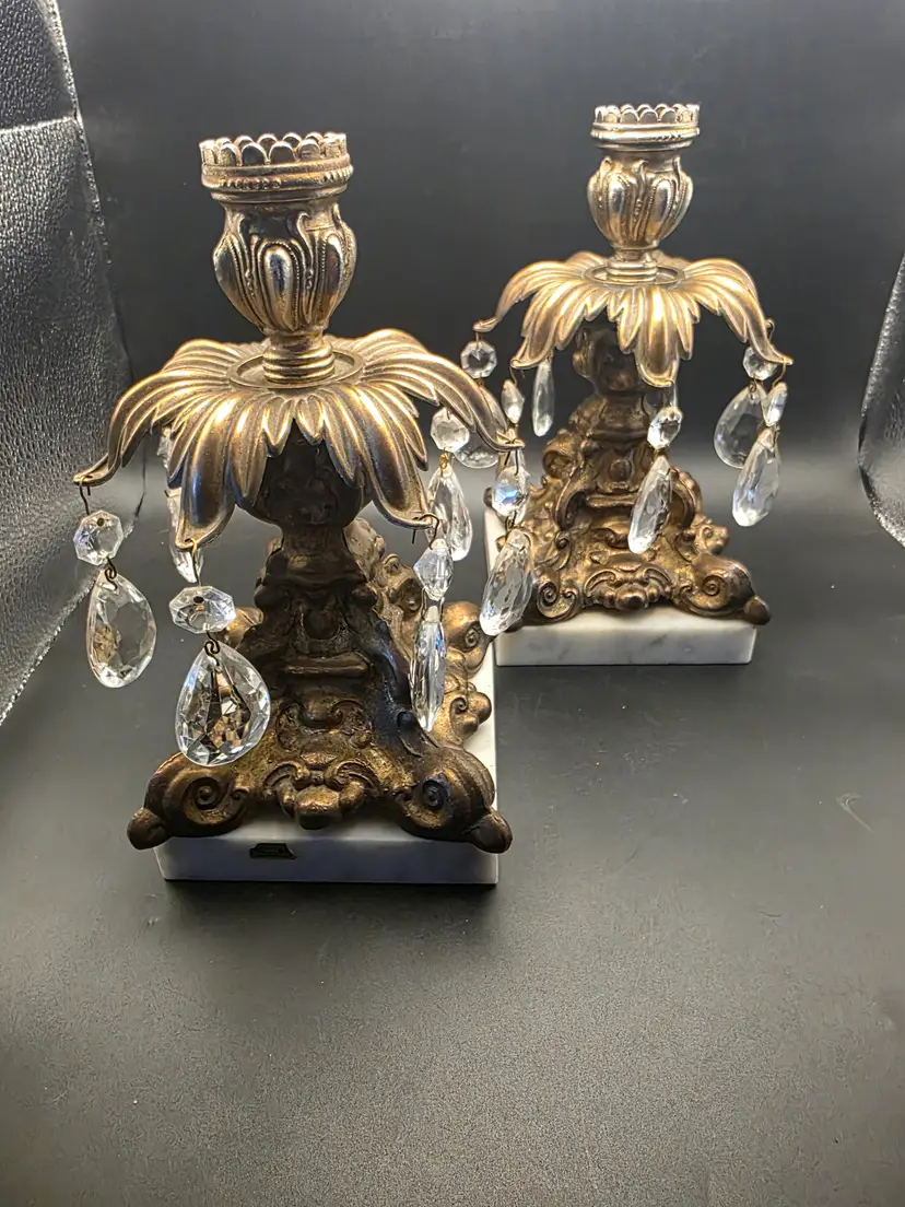 Italian brass candlestick holders
