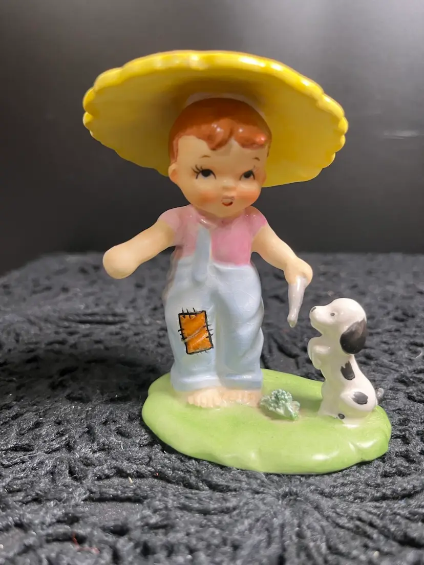 Norcrest-Child w/ Fish and Doggo