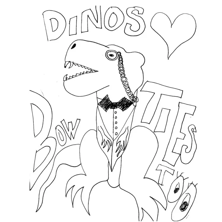 Fancy Dino Coloring Page