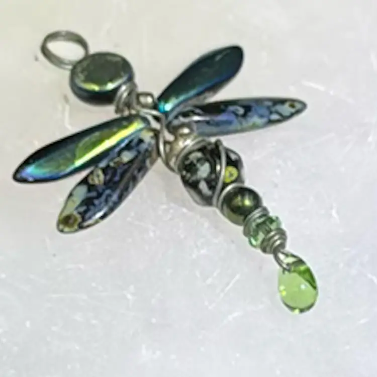 Handmade Beaded Dragonfly Pendant