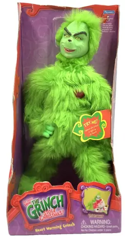 Dr. Seuss How The Grinch Stole Christmas Heart Warming Plush Toy Lights Up Works