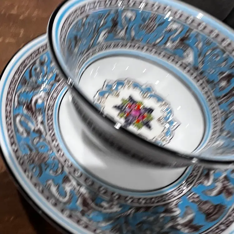 030 Vintage Wedgwood Florentine Turquoise dinner cup and Saucer 2714