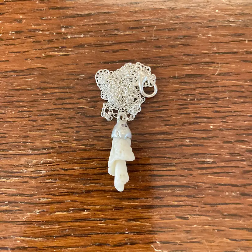 Sea Shell Spiral Artisan Made Pendant Handcrafted Sea Shell Necklace 1/4 in x 7/8 in