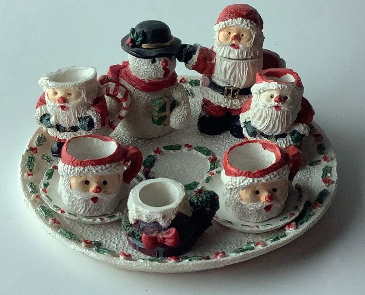 Christmas Resin Santa Snowman Set