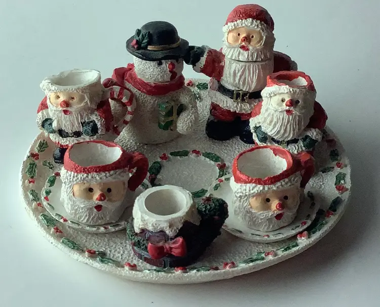 Christmas Resin Santa Snowman Set