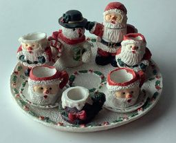 Christmas Resin Santa Snowman Set