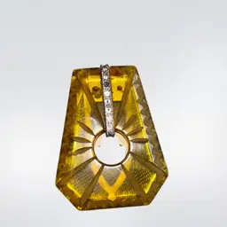 Intricate Carved Apple Juice Dress Clip 
Missing Rhinestones