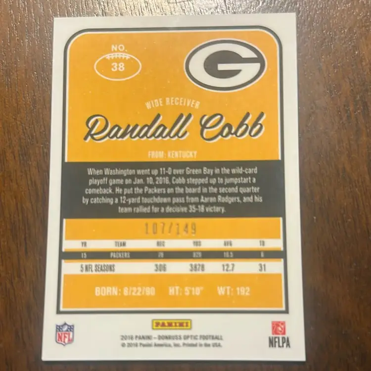 2016 Donruss Optic Randall Cobb /149