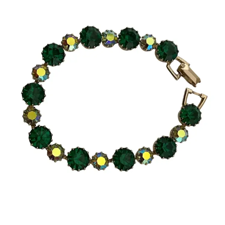 Weiss Green AB Rhinestone Bracelet