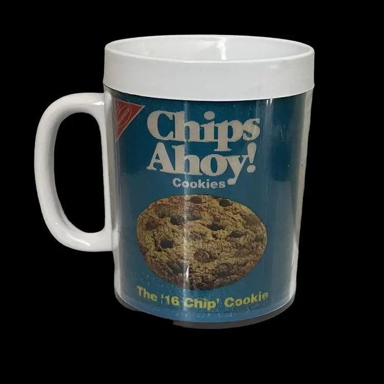 Vintage 1980s Thermo Serv Nabisco Chips Ahoy Cookies Plastic Mug
