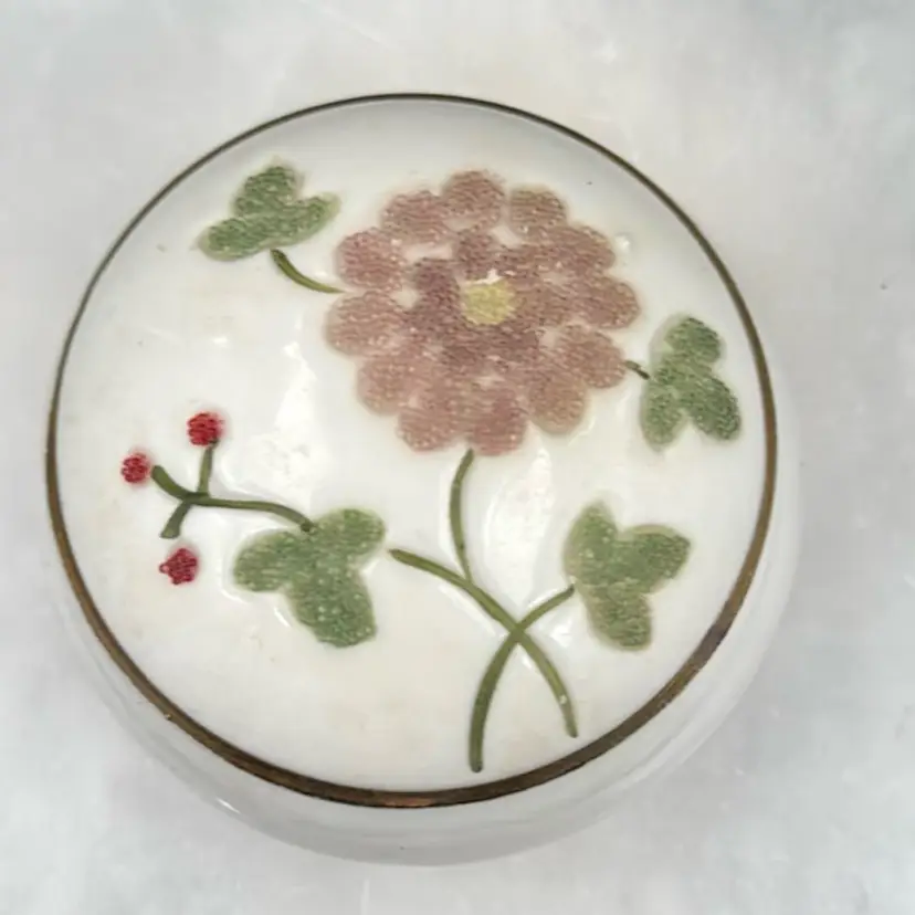 Floral Ceramic Trinket Dish With Lid