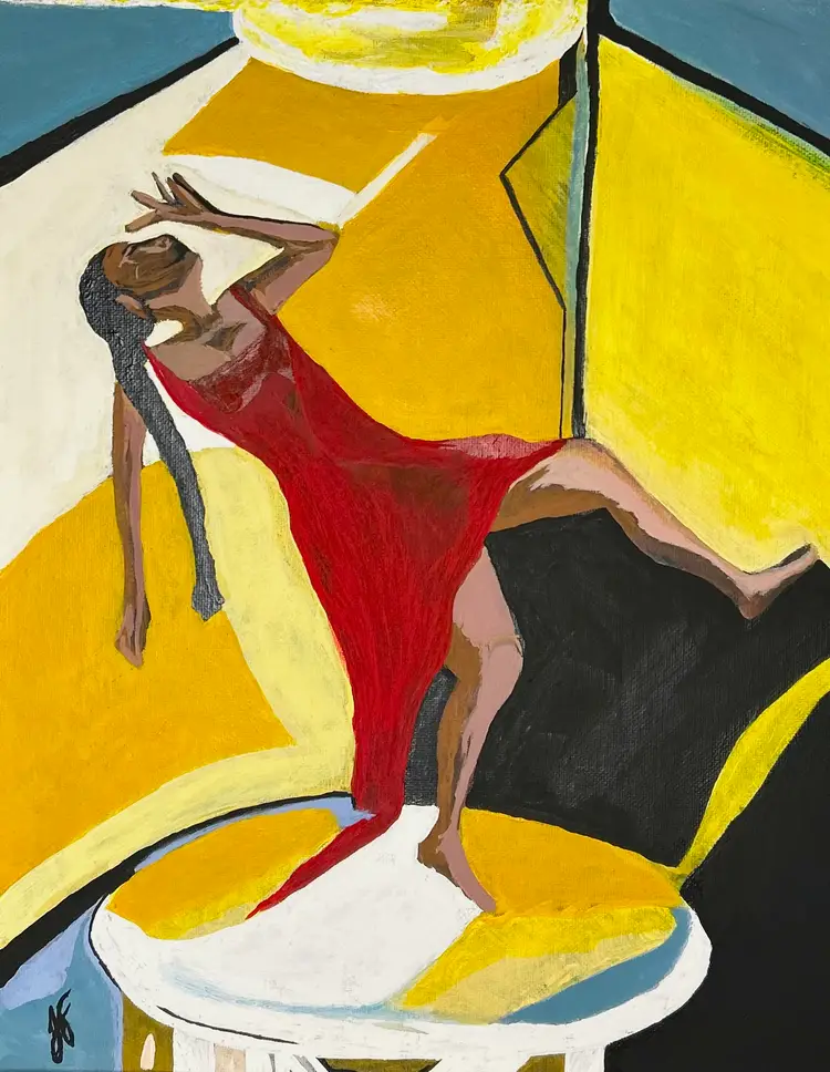 "Dancing In A Cup of Lemonade" Acrylic Painting