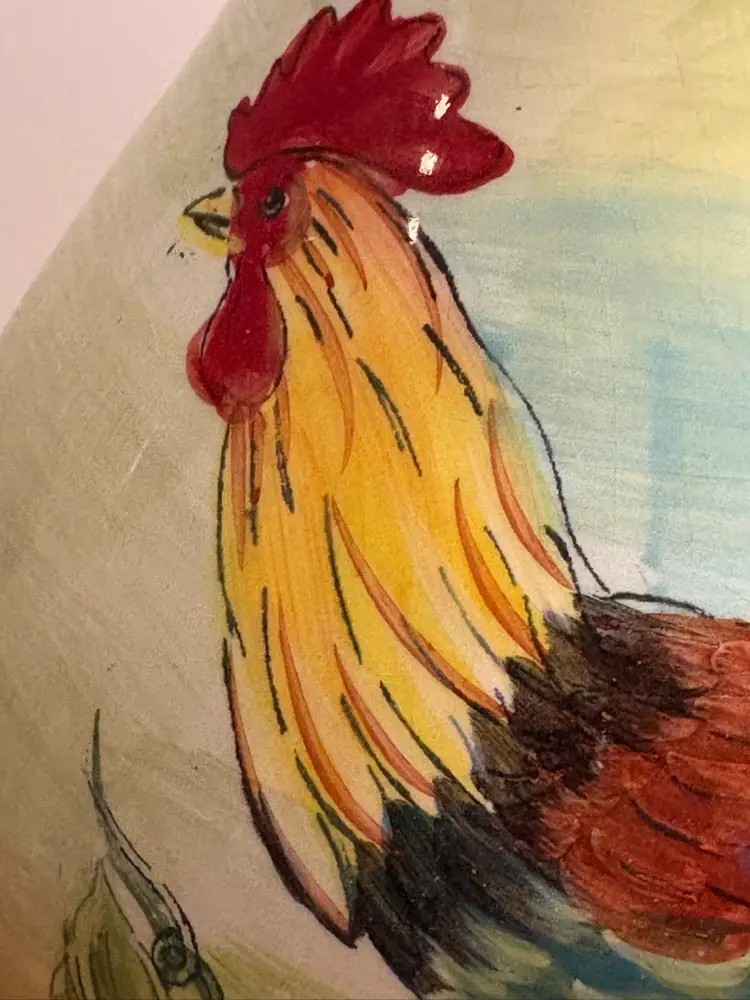 Rooster Decanter With Plastic Pour Spout.