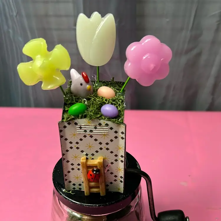 Nut grinder Upcycled With Vtg Bunny