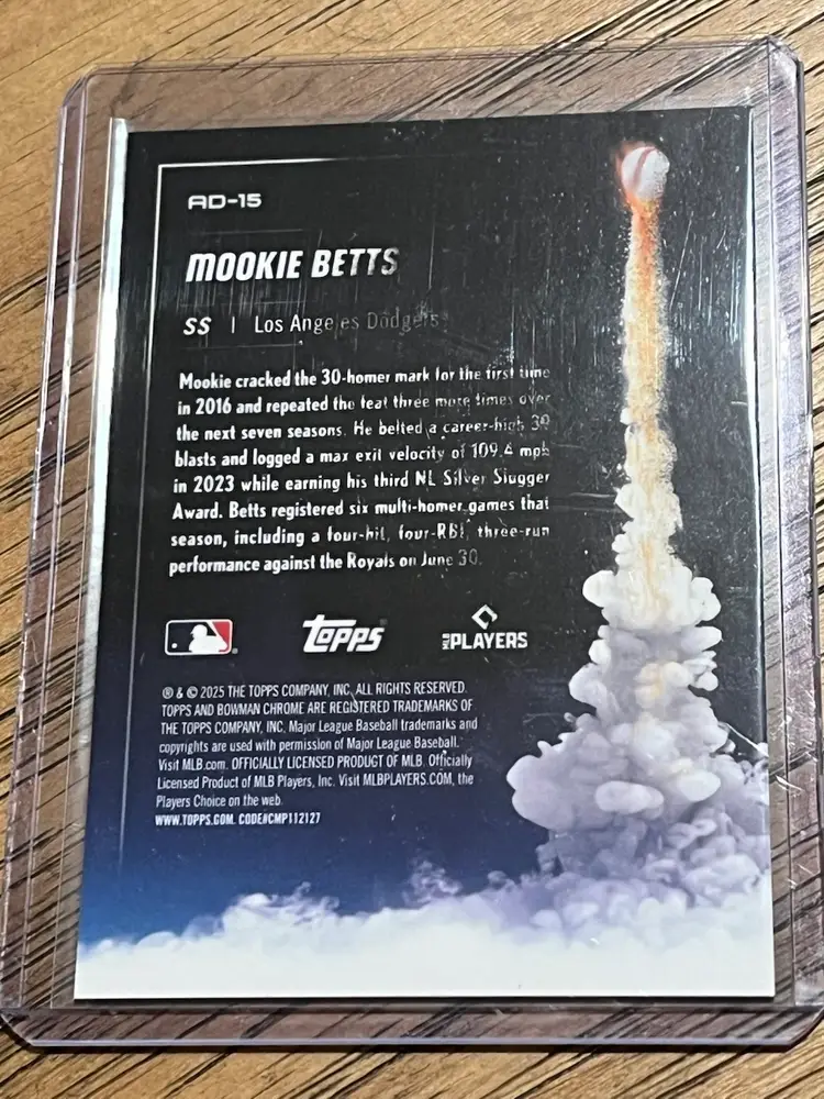 Mookie Betts 2025 Bowman Chrome Adios Insert /150 Los Angeles Dodgers