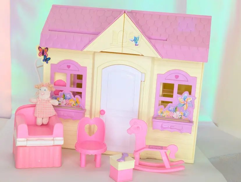 Kelly Pop Up Playhouse 1998 Mattel Barbie's Little sister Dollhouse playset Incomplete Furniture Vintage 90s Collectible doll toys