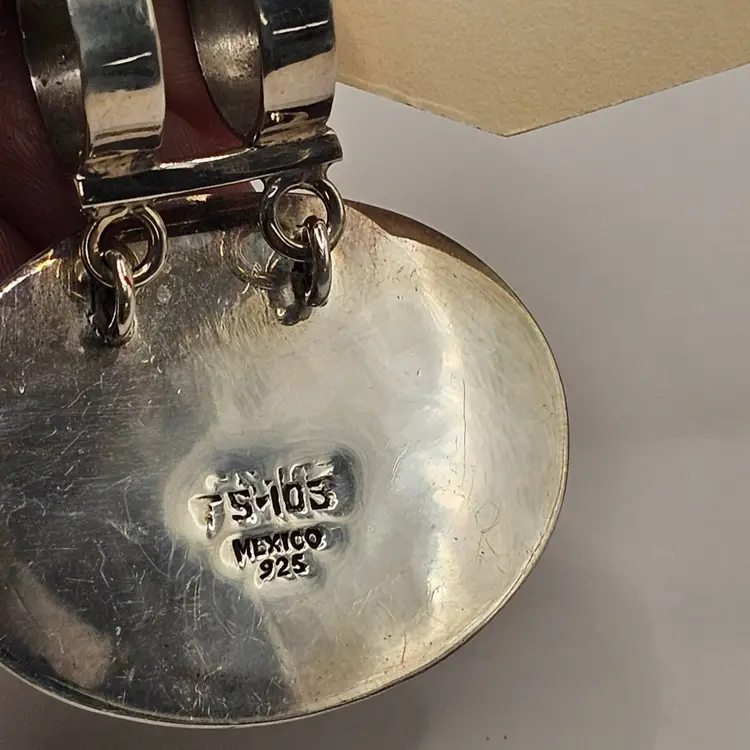 #112 Sterling Silver Black Onyx Oval Slide Pendant