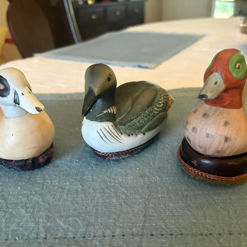 A Set Of Three Ceramic Ducks. Handpainted. Lovely Addition To Your Home