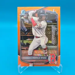 Harold Rivas 2025 Bowman Chrome 1st Bowman Orange Wave 3/25 Boston Red Sox