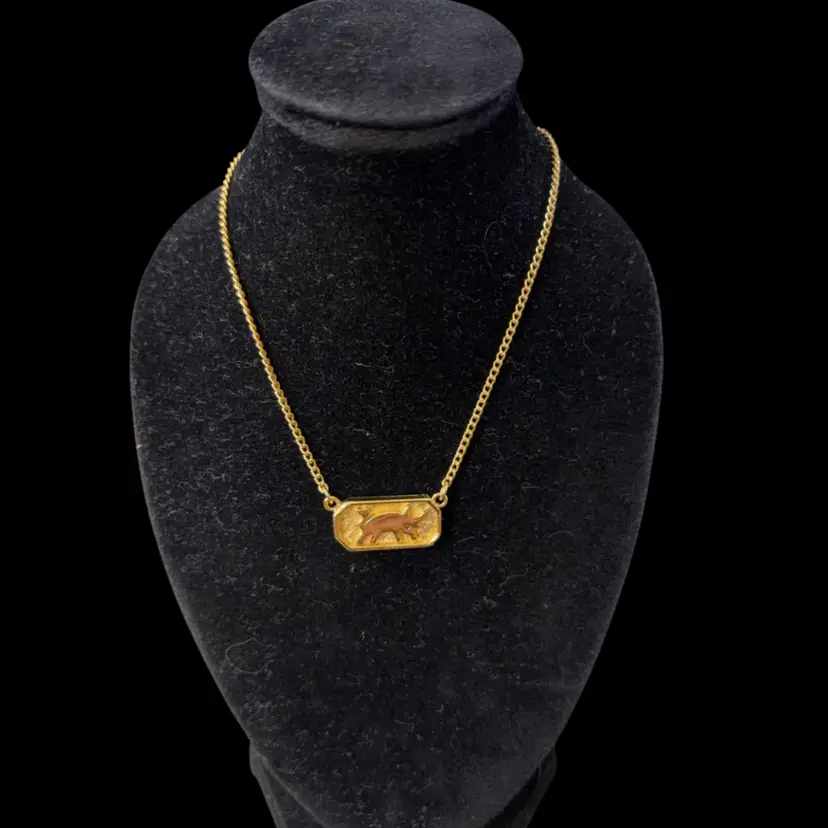 1960s Vintage Crown Trifari Taurus Zodiac Pendant Necklace